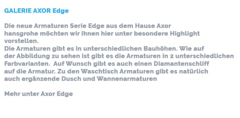 Axor Edge Highlight hansgrohe Waschtisch Armaturen Diamantenschliff